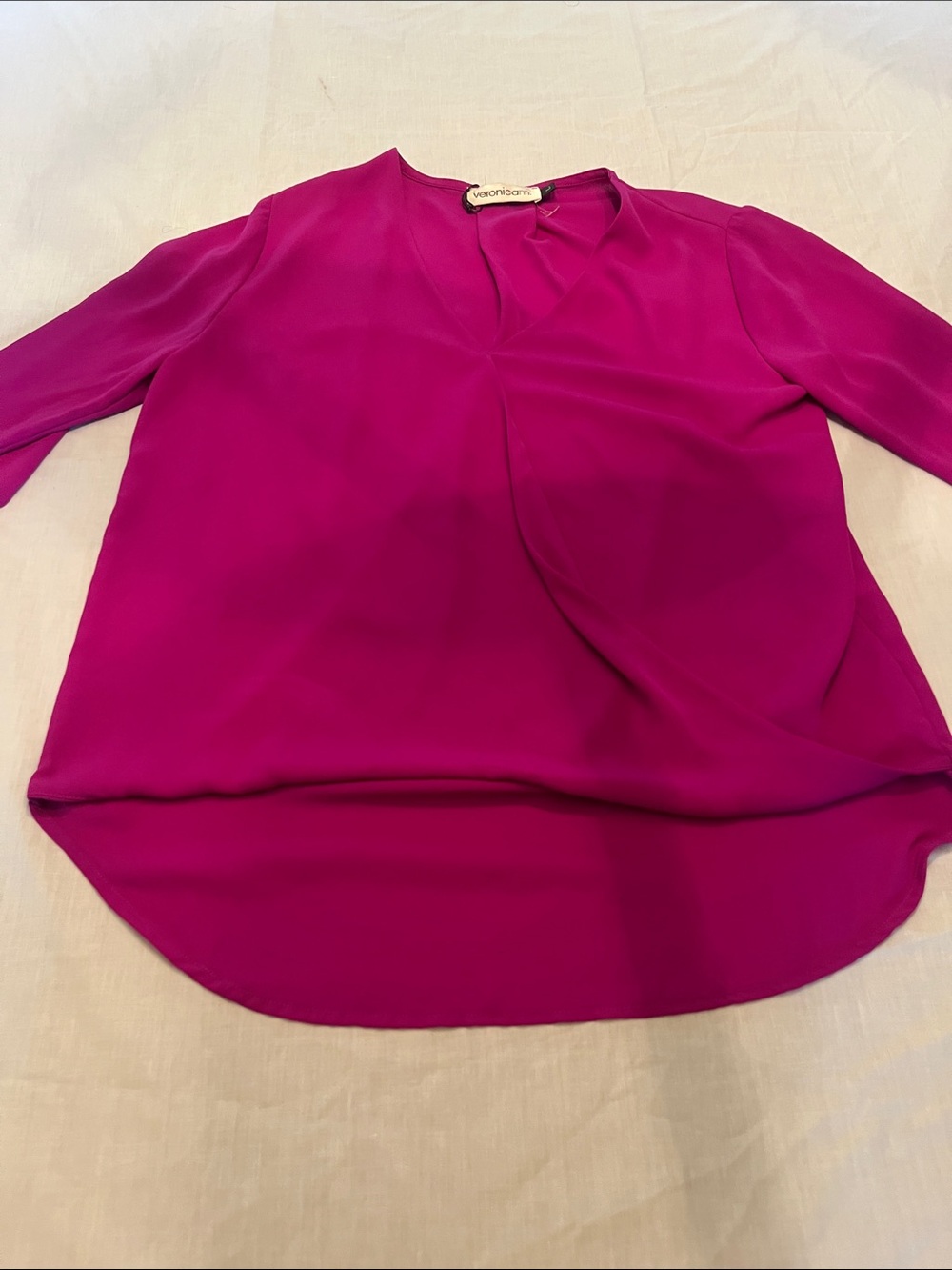 Veronica M Fuchsia Split-Neck Blouse